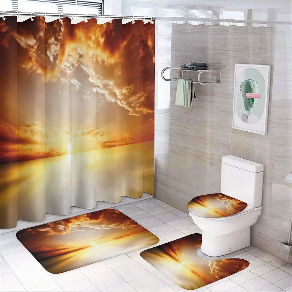 Tranquil Sunset Horizon — 4-Piece Bathroom Set preview