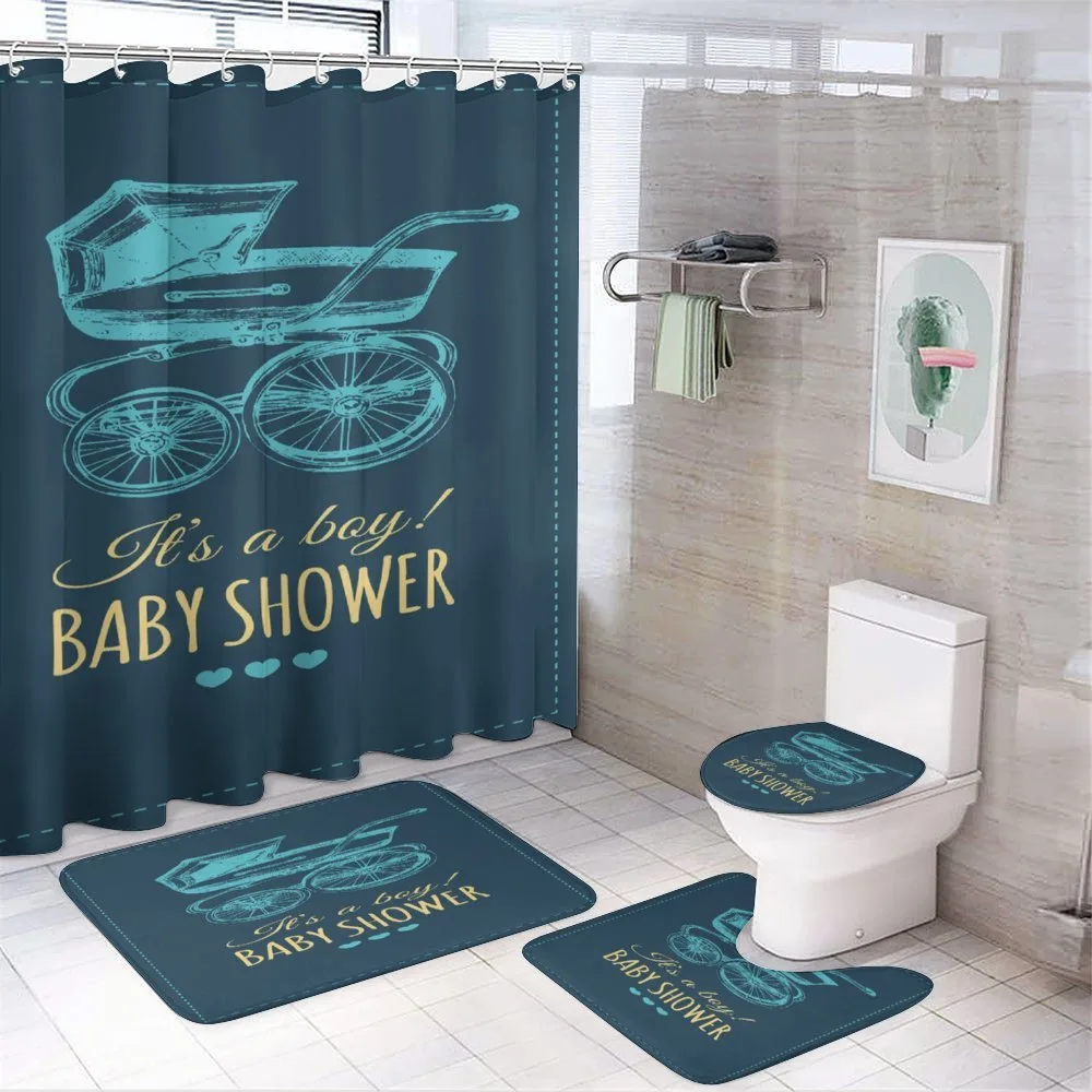 Vintage Boy Stroller — 4-Piece Bathroom Set preview