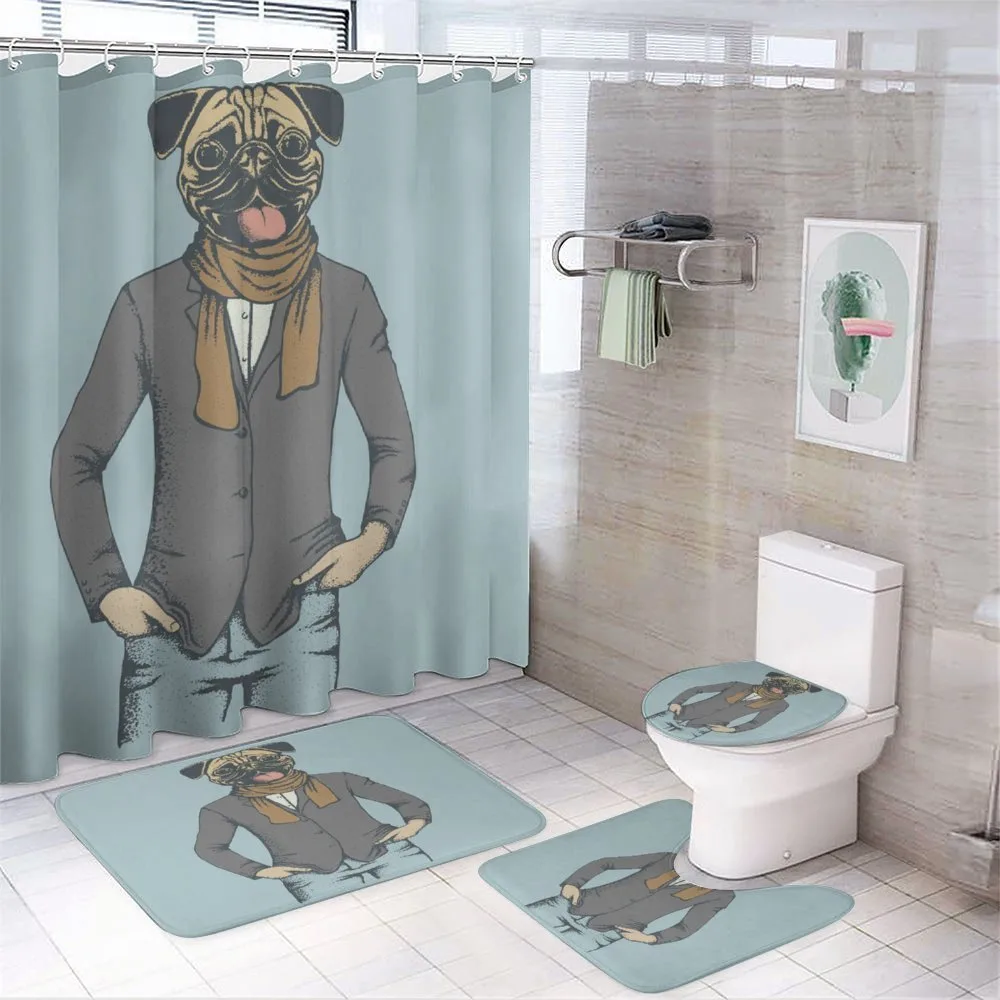 Abstract Funny Dog Drawing — 4-Piece Bathroom Set preview