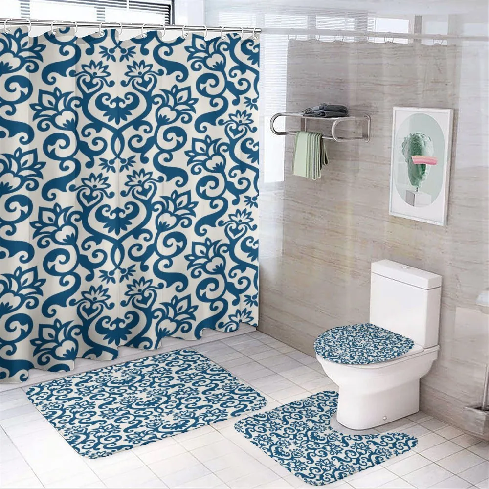 Antique Damask Curvy Art — 4-Piece Bathroom Set preview
