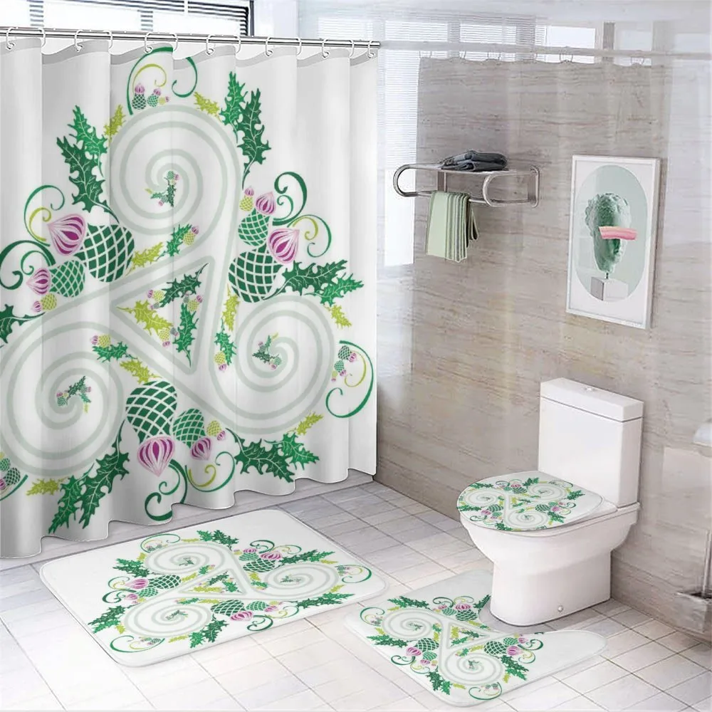 Celtic Curved Lines Art — 4-Piece Bathroom Set preview