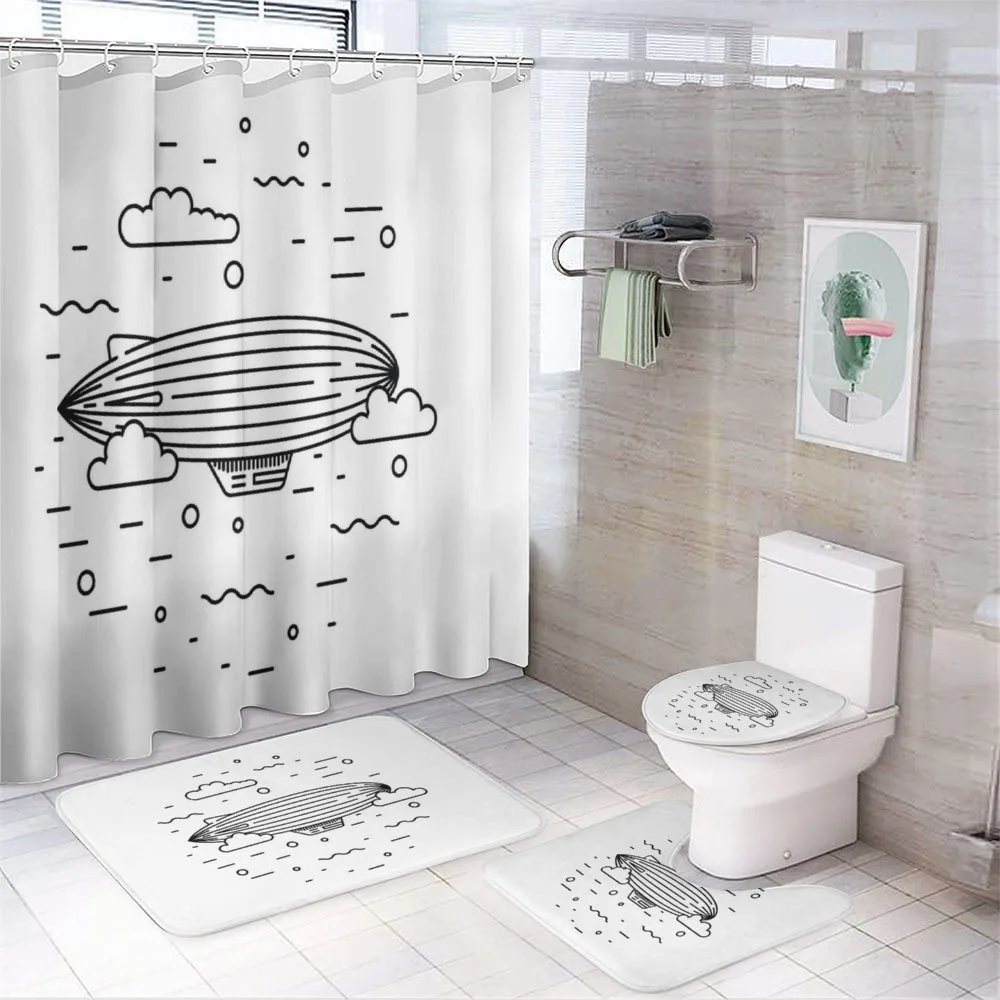 Clouds Balloons Sketch — 4-Piece Bathroom Set preview