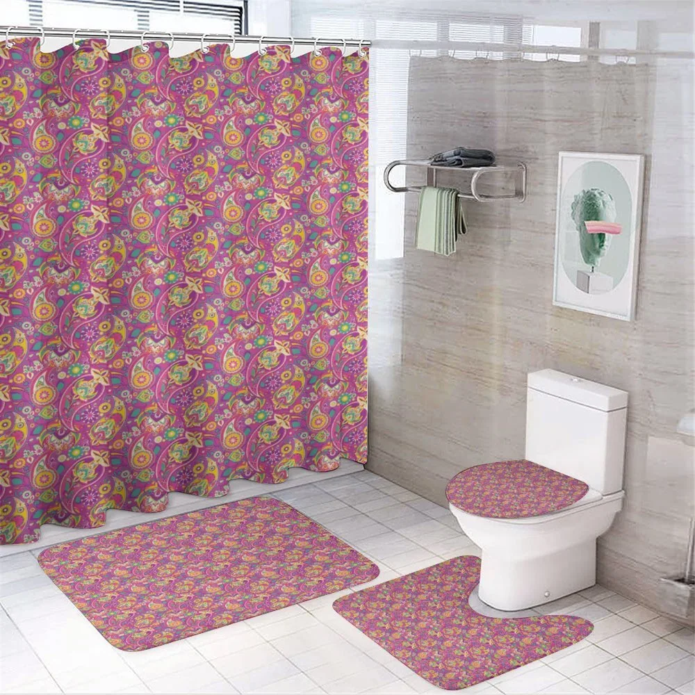 Colorful Paisley Inspired — 4-Piece Bathroom Set preview
