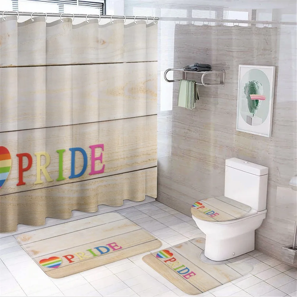 Heart Sign Colorful Love — 4-Piece Bathroom Set preview