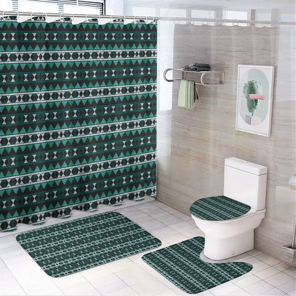 Patchworked Look Triangles — 4-Piece Bathroom Set preview