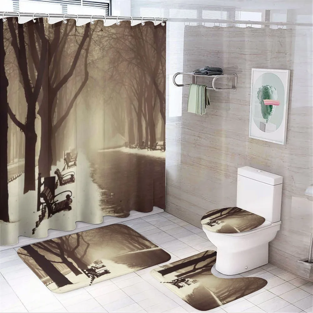 Street View Foggy Day — 4-Piece Bathroom Set preview