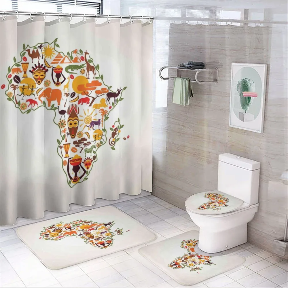 Travel Map Arts — 4-Piece Bathroom Set preview