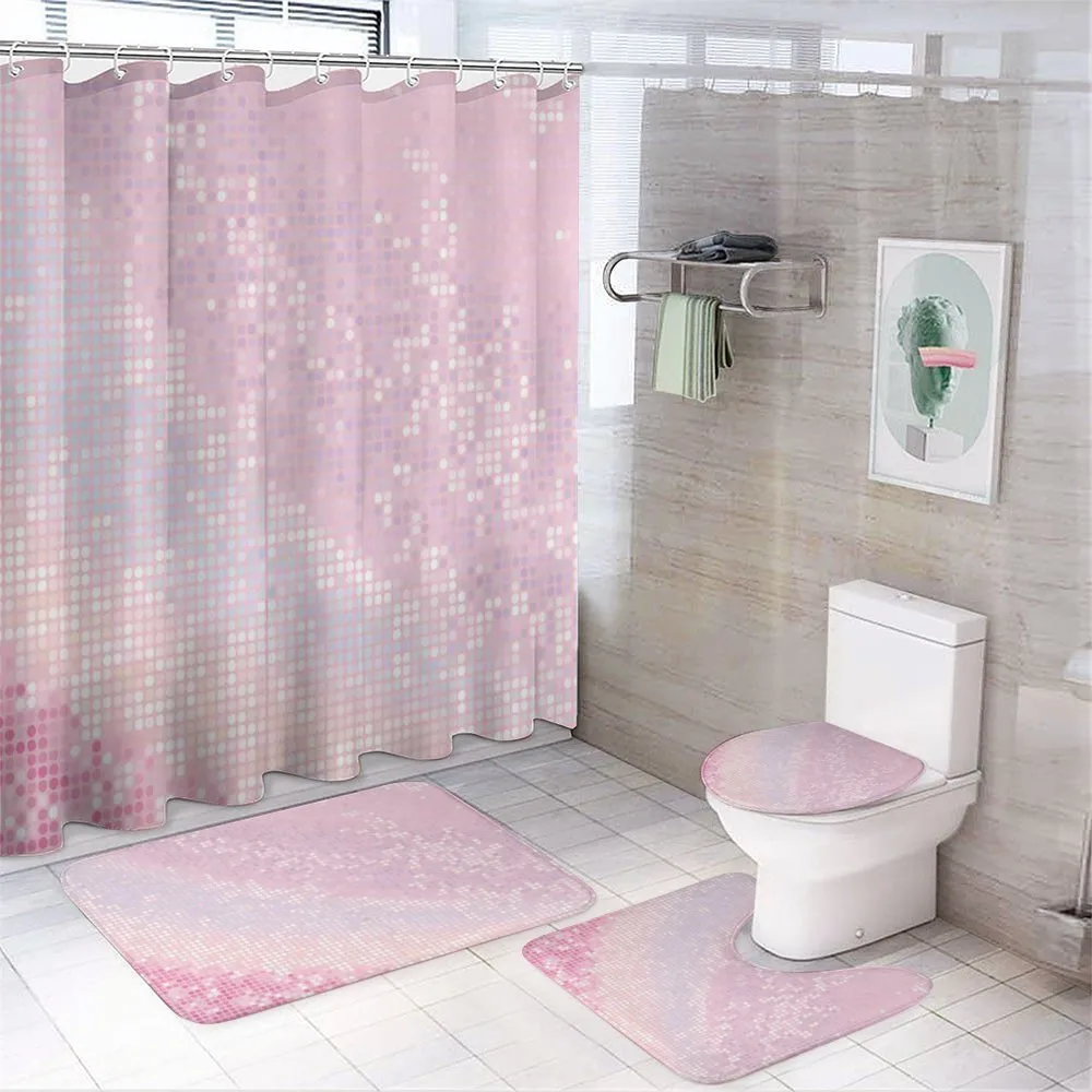 Abstract Disco Ball Pattern — 4-Piece Bathroom Set preview