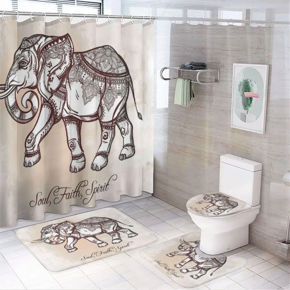 Boho Ethnic Elephant — 4-Piece Bathroom Set preview