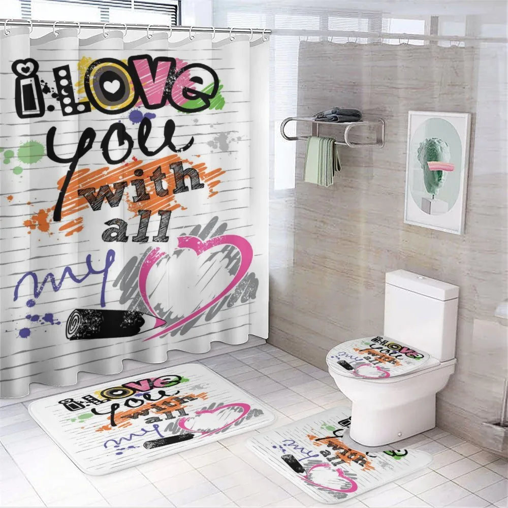 Grunge Sketchy Style — 4-Piece Bathroom Set preview