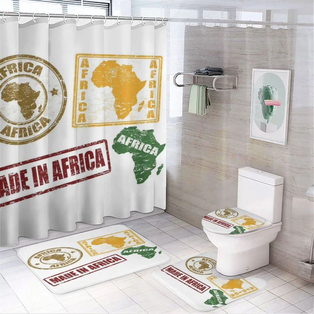 Grunge Stamps Design — 4-Piece Bathroom Set preview