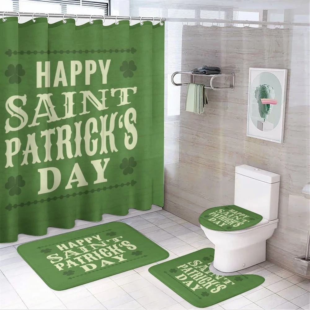 Happy Saint Patrick's Art 4-Piece Bathroom Set product video