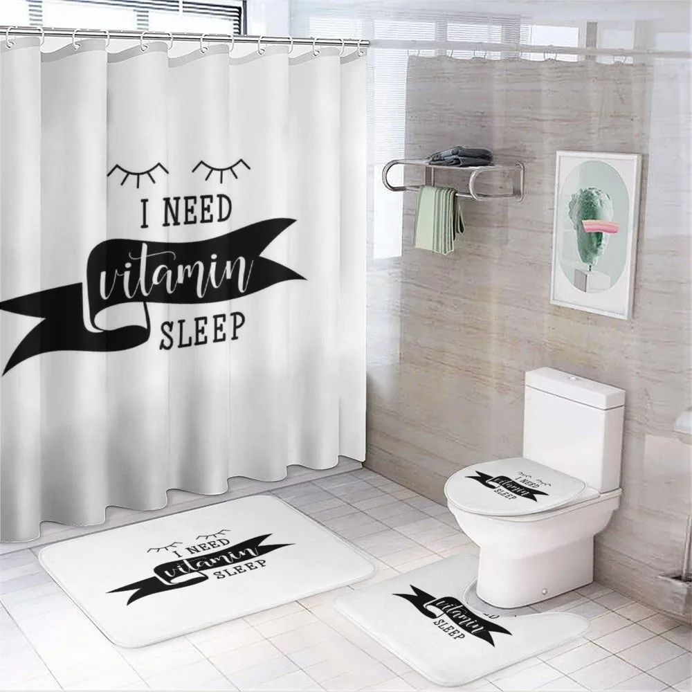 I Need Vitamin Sleep Phrase — 4-Piece Bathroom Set preview