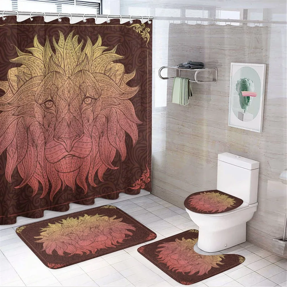Lion Floral Ornate Art — 4-Piece Bathroom Set preview