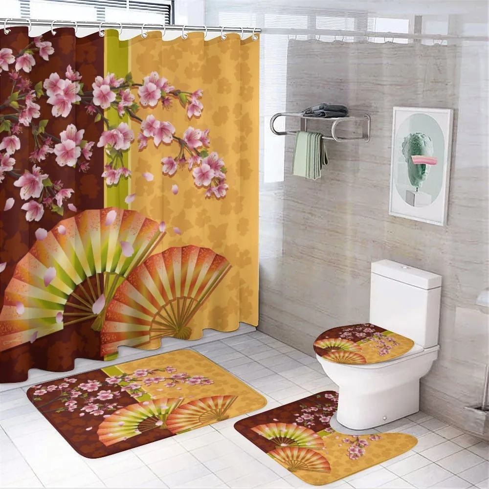 Sakura Blossoms Asian — 4-Piece Bathroom Set preview