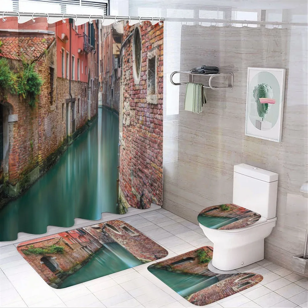 Scenic Canal Buildings — 4-Piece Bathroom Set preview