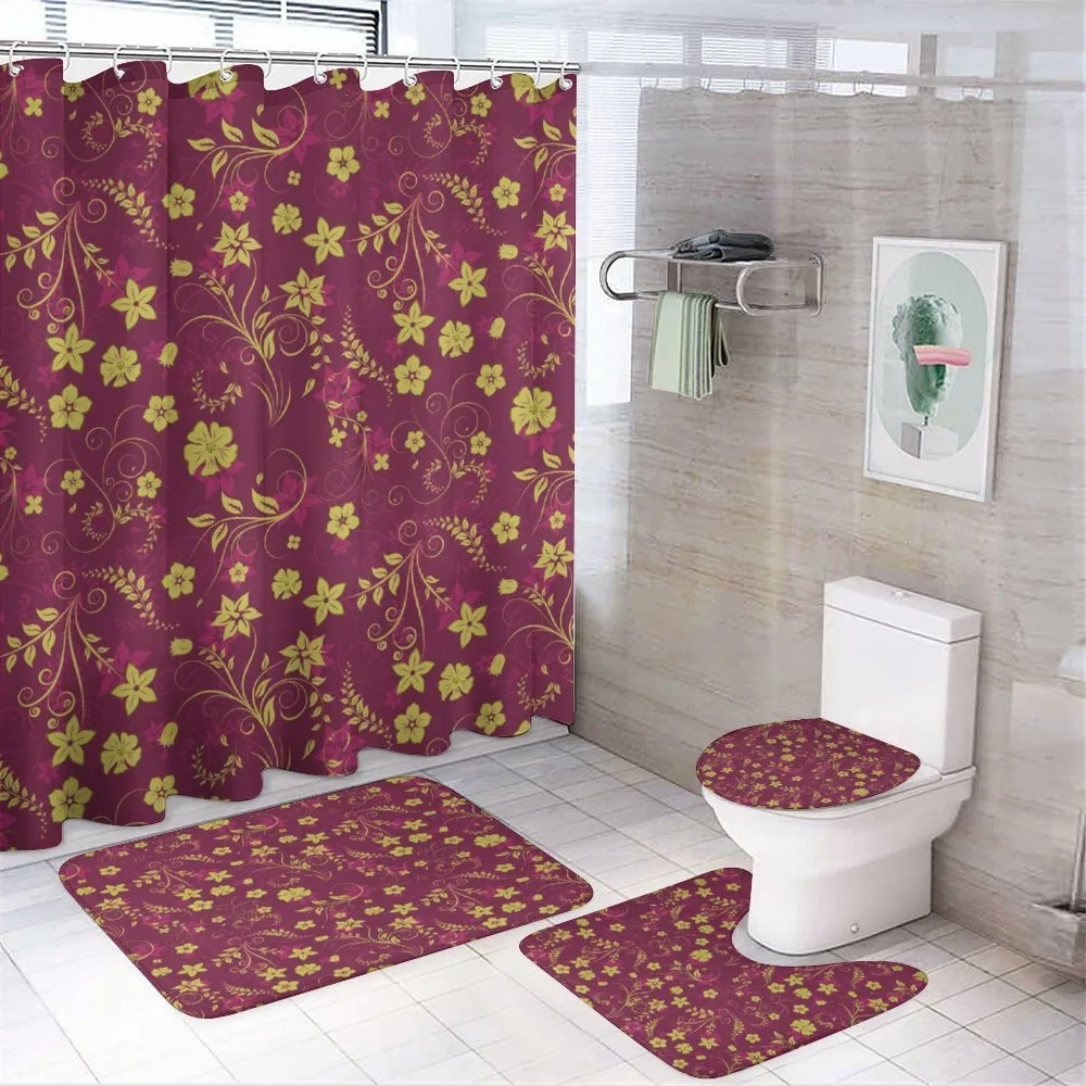 Spring Flowers Pattern — 4-Piece Bathroom Set preview