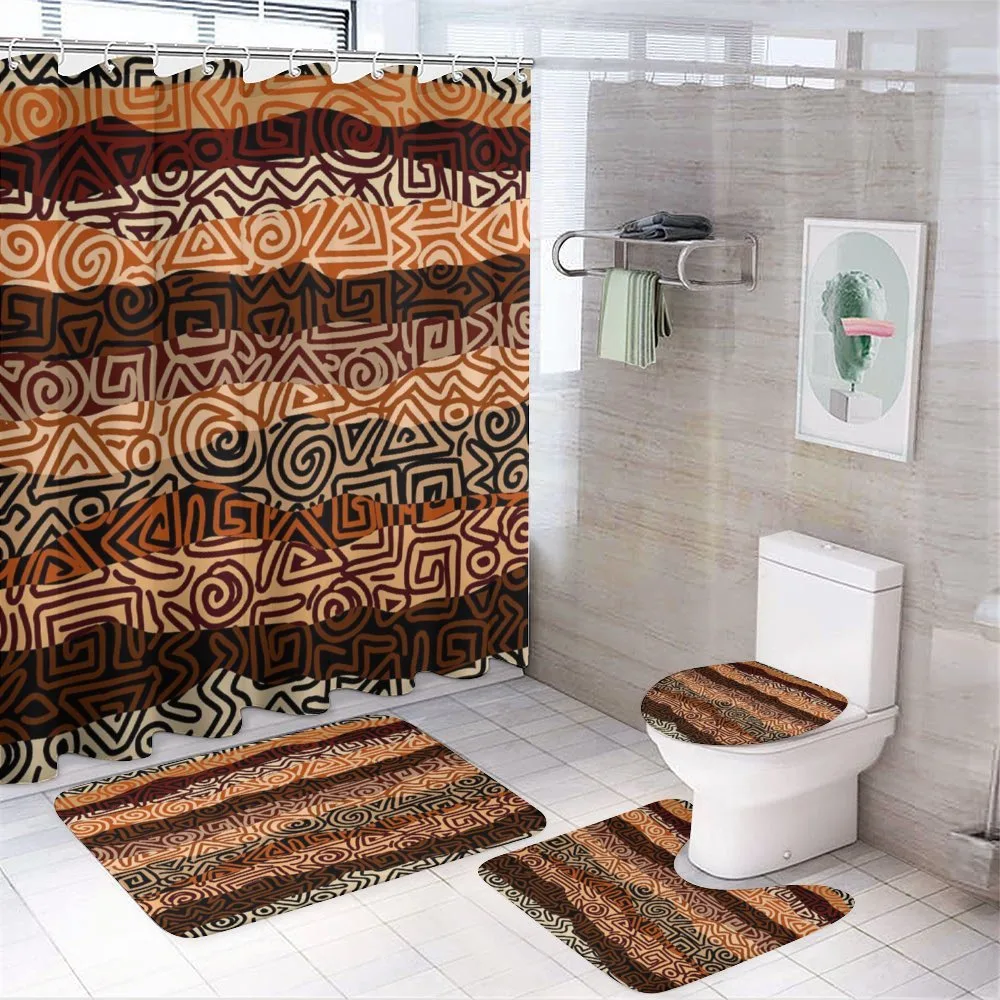 Strikes Pattern — 4-Piece Bathroom Set preview