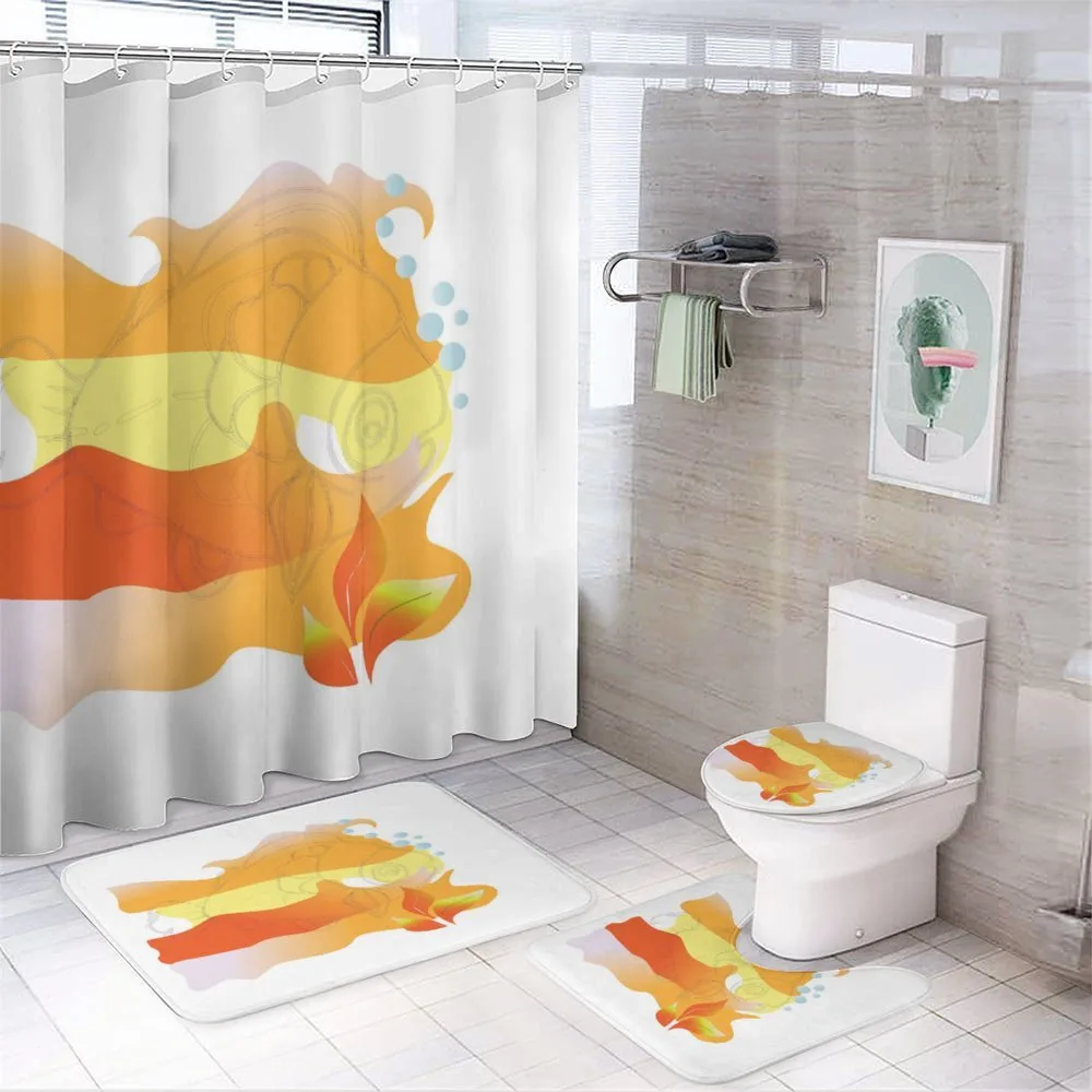 Abstract Orange Goldfish — 4-Piece Bathroom Set preview