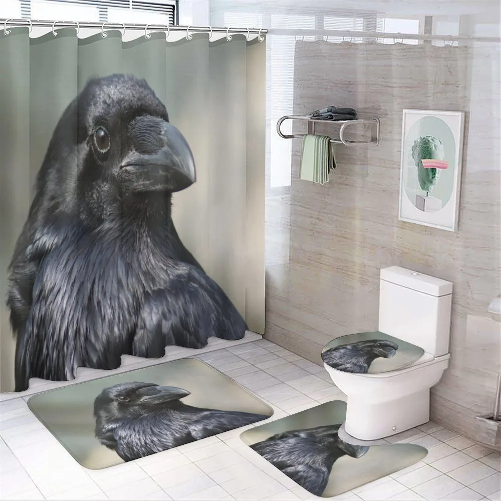 Close up Bird Portrait — 4-Piece Bathroom Set preview