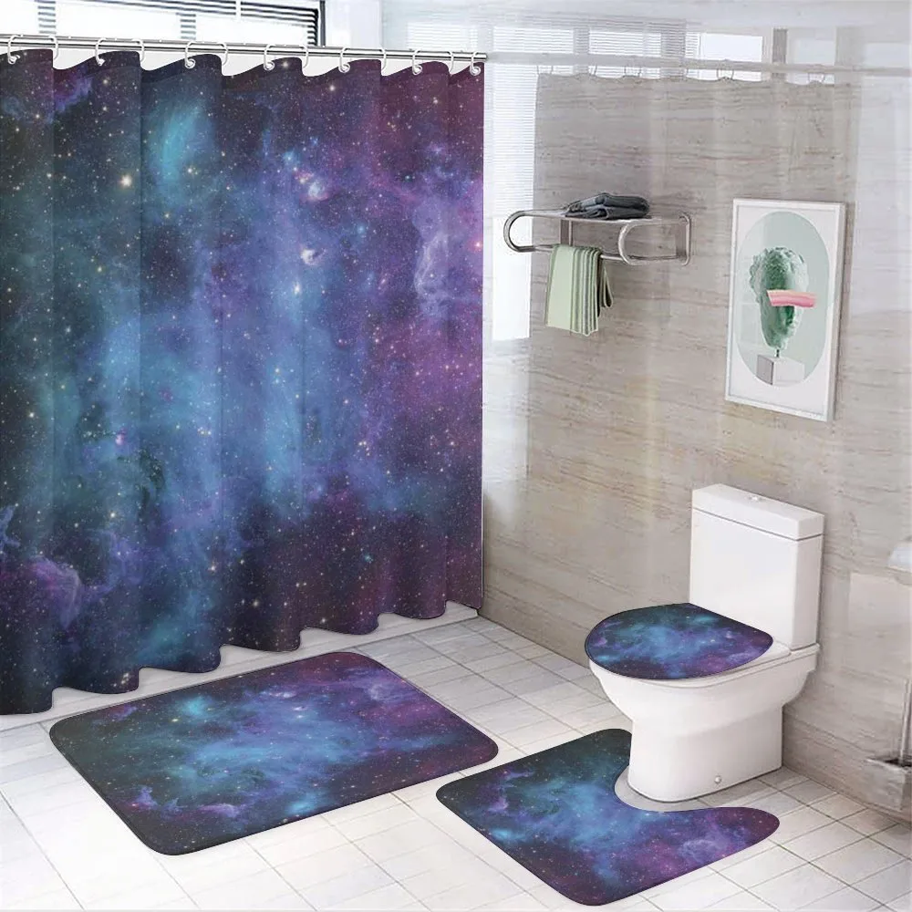 Galaxy Stars in Space — 4-Piece Bathroom Set preview