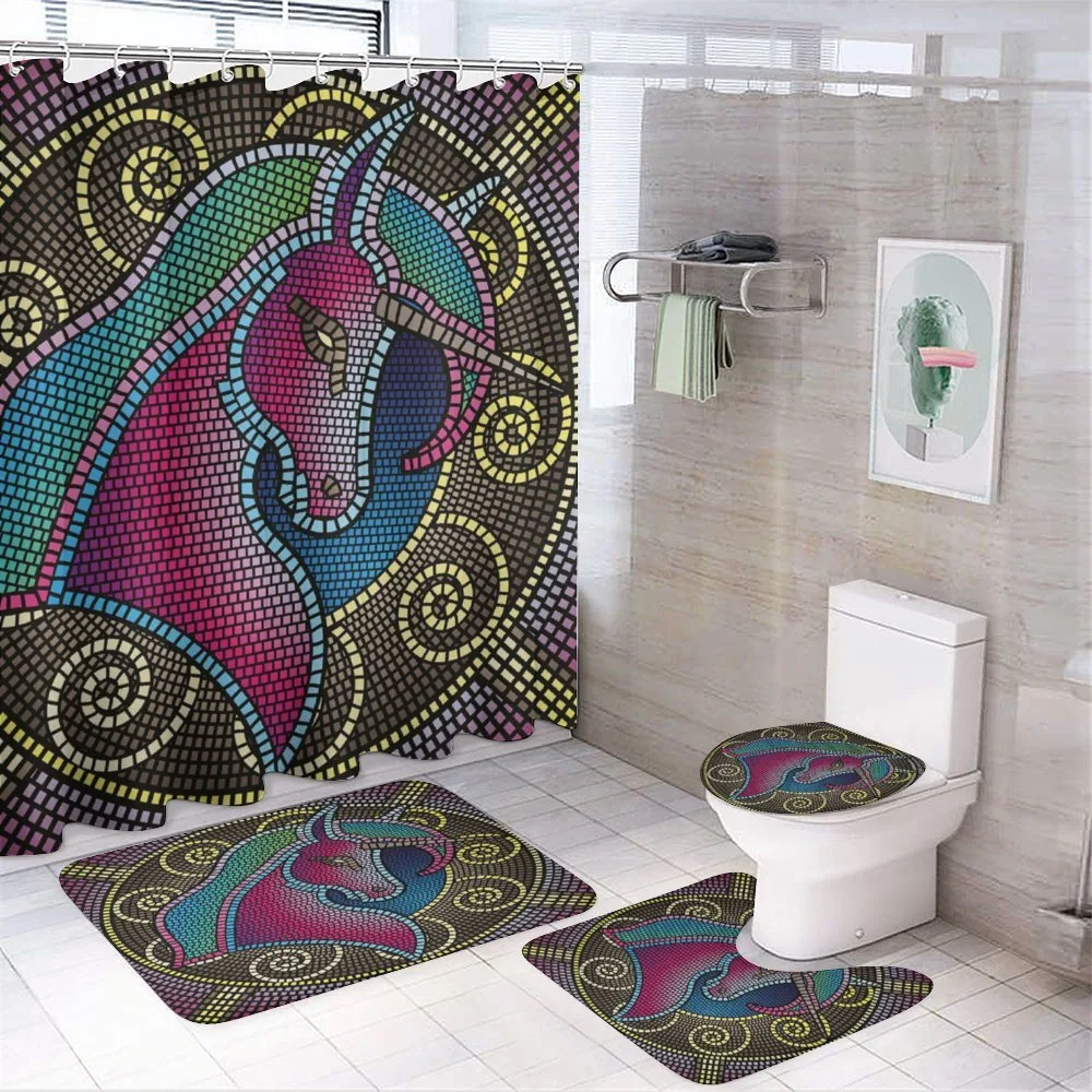 Mosaic Unicorn — 4-Piece Bathroom Set preview