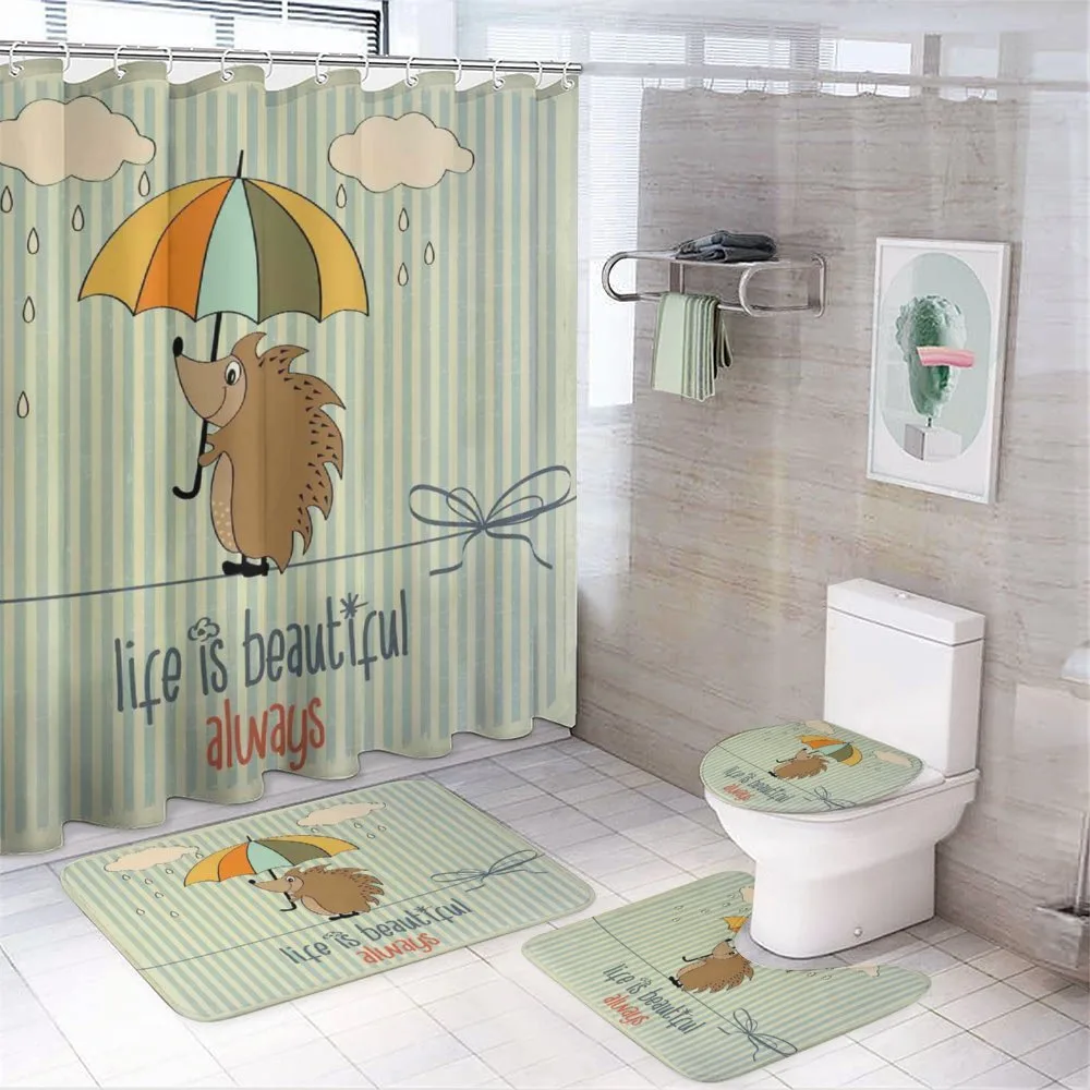 Tightrope Walker Hedgehog — 4-Piece Bathroom Set preview