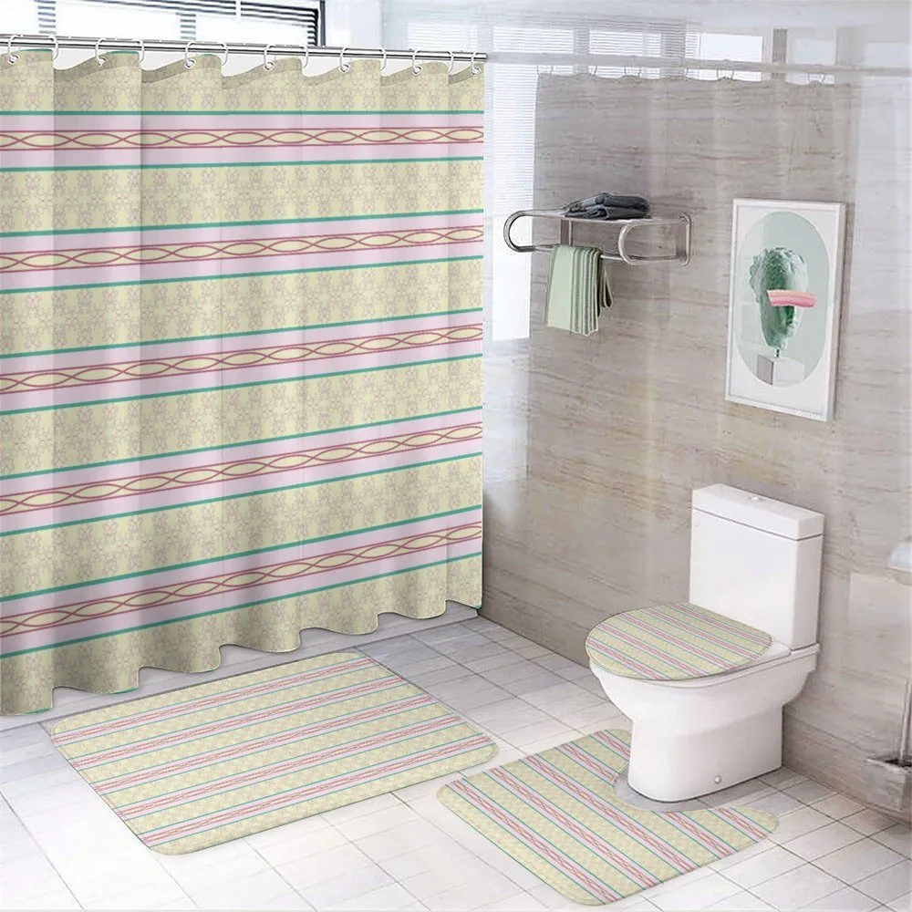 Curlicues Pattern — 4-Piece Bathroom Set preview