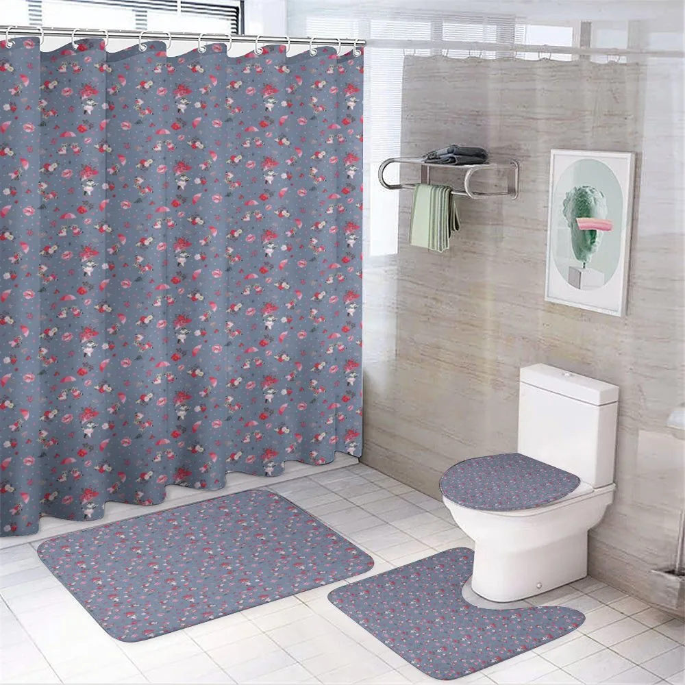 Funny Raccoons Couple Cat — 4-Piece Bathroom Set preview