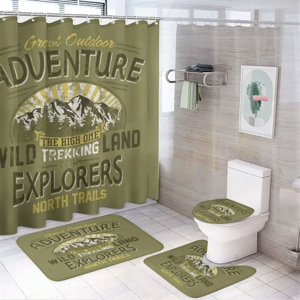 Outdoor Adventure Poster — 4-Piece Bathroom Set preview