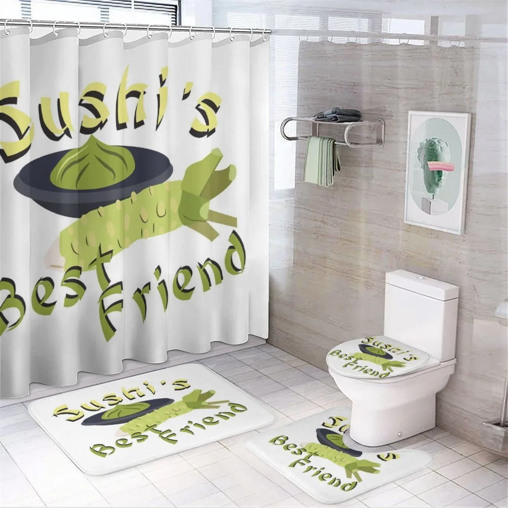 Sushi's Best Friend Cartoon 4-Piece Bathroom Set product video