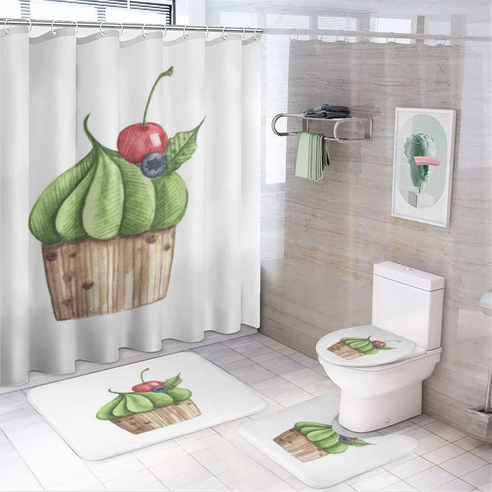 Tasty Cherry Food Graphic — 4-Piece Bathroom Set preview