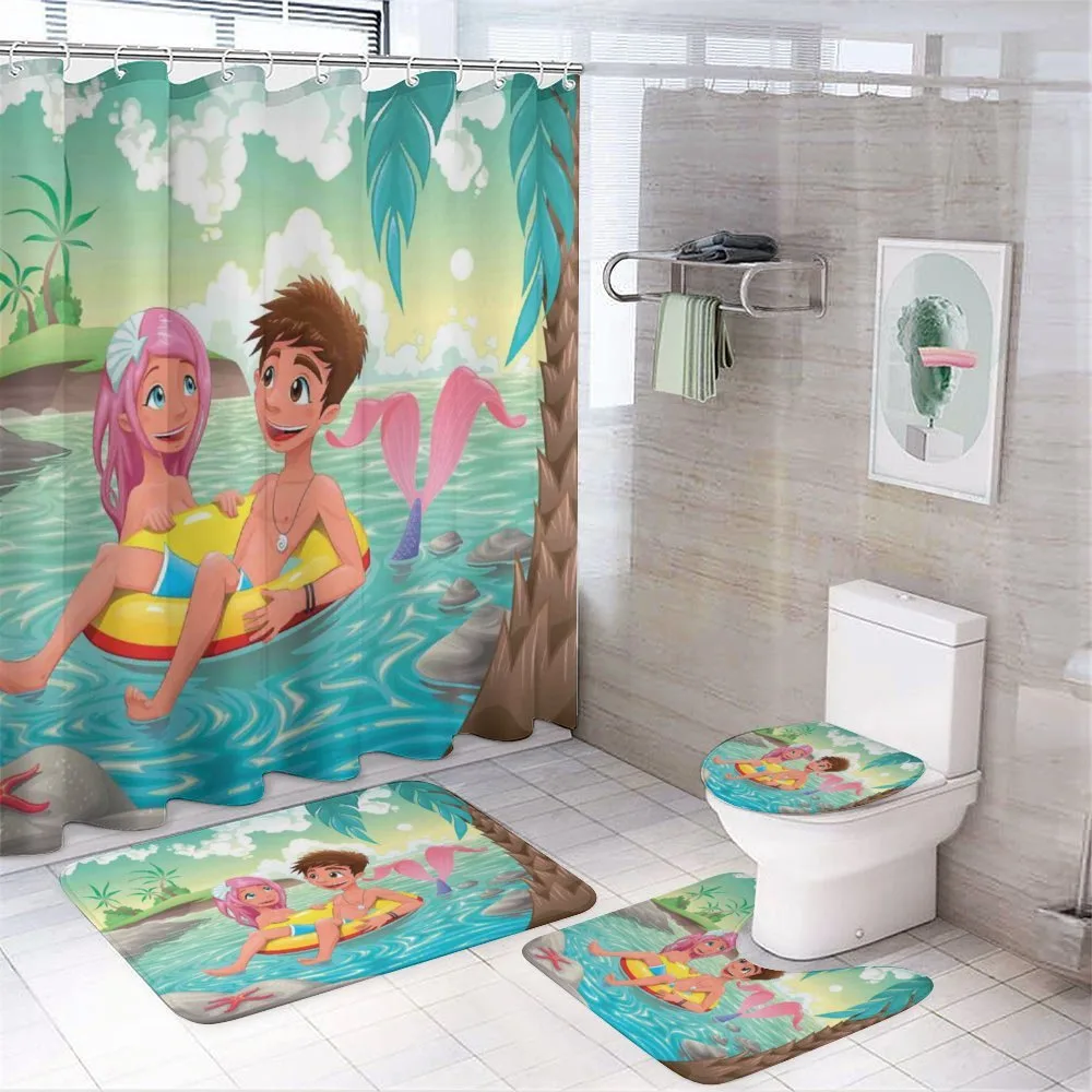 Cartoon Tropical Love — 4-Piece Bathroom Set preview