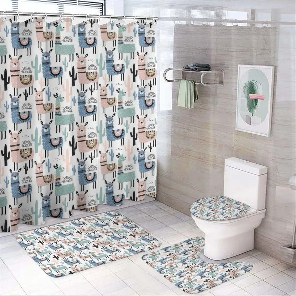 Children Cartoon Design 4-Piece Bathroom Set product video