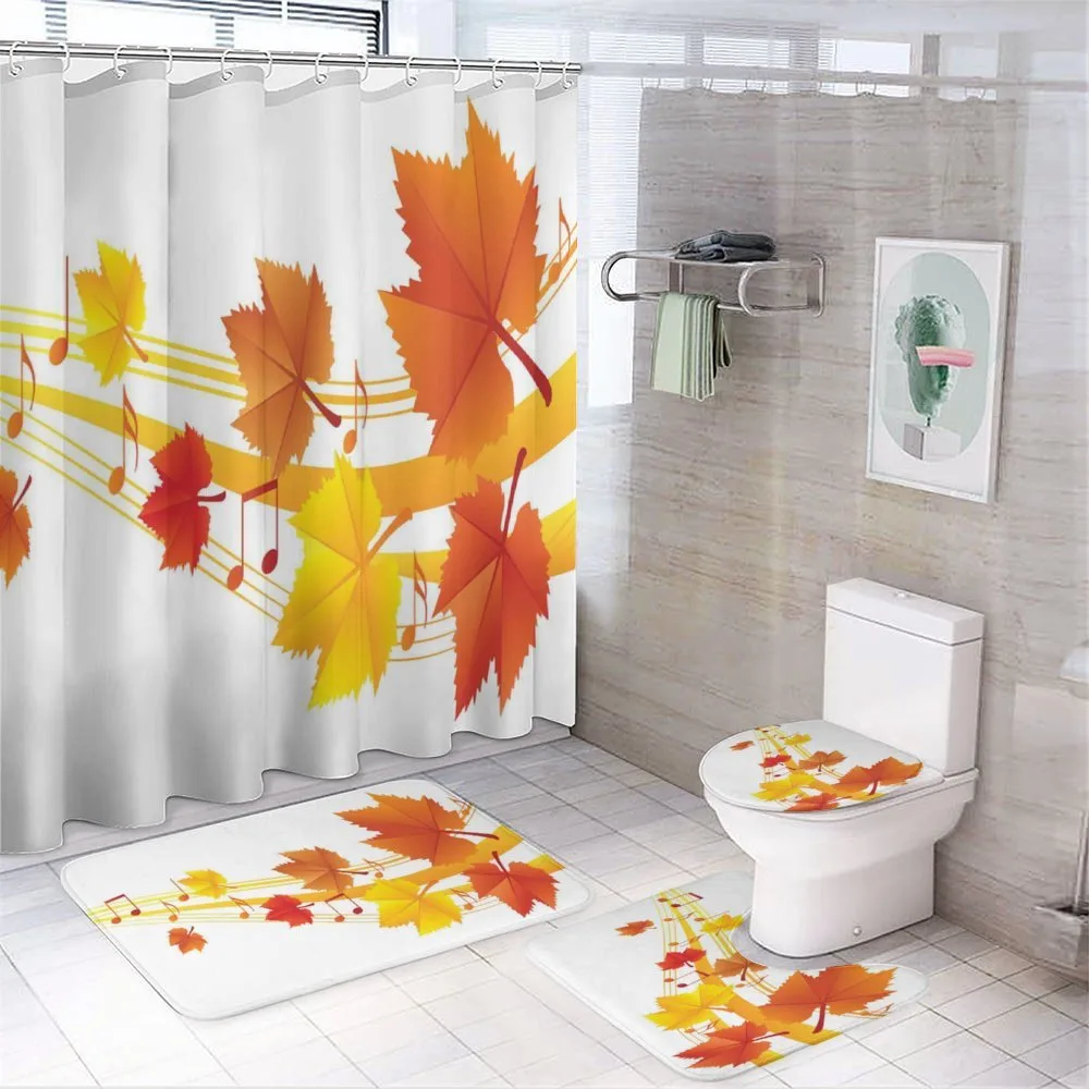 Dried Leaves Musical Notes — 4-Piece Bathroom Set preview
