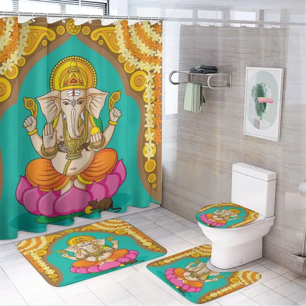 Elephant Figure Orient Lotus — 4-Piece Bathroom Set preview