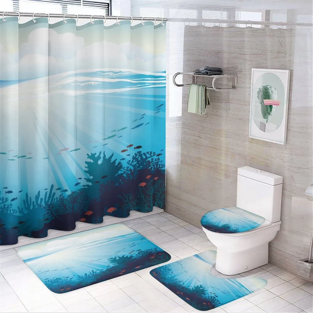 Fish Aquarium Coral Reefs — 4-Piece Bathroom Set preview