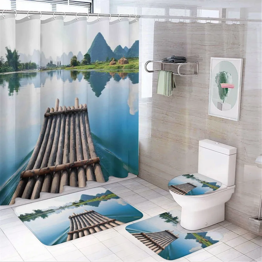 Landscape Bamboos River — 4-Piece Bathroom Set preview