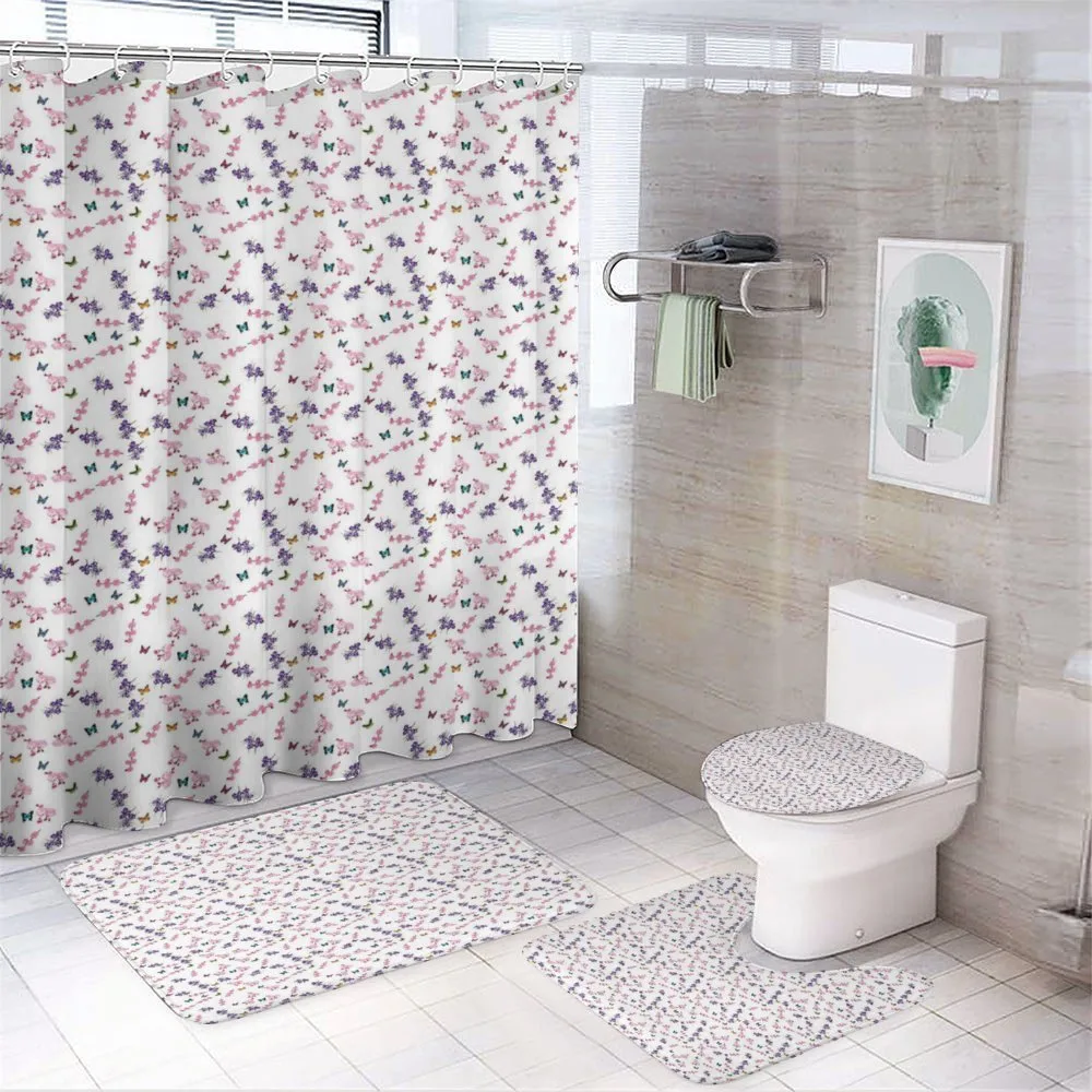 Ornamental Feminine Corsage — 4-Piece Bathroom Set preview