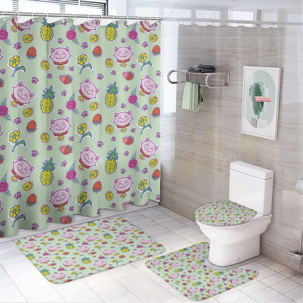 Smiling Cat Maneki Neko — 4-Piece Bathroom Set preview