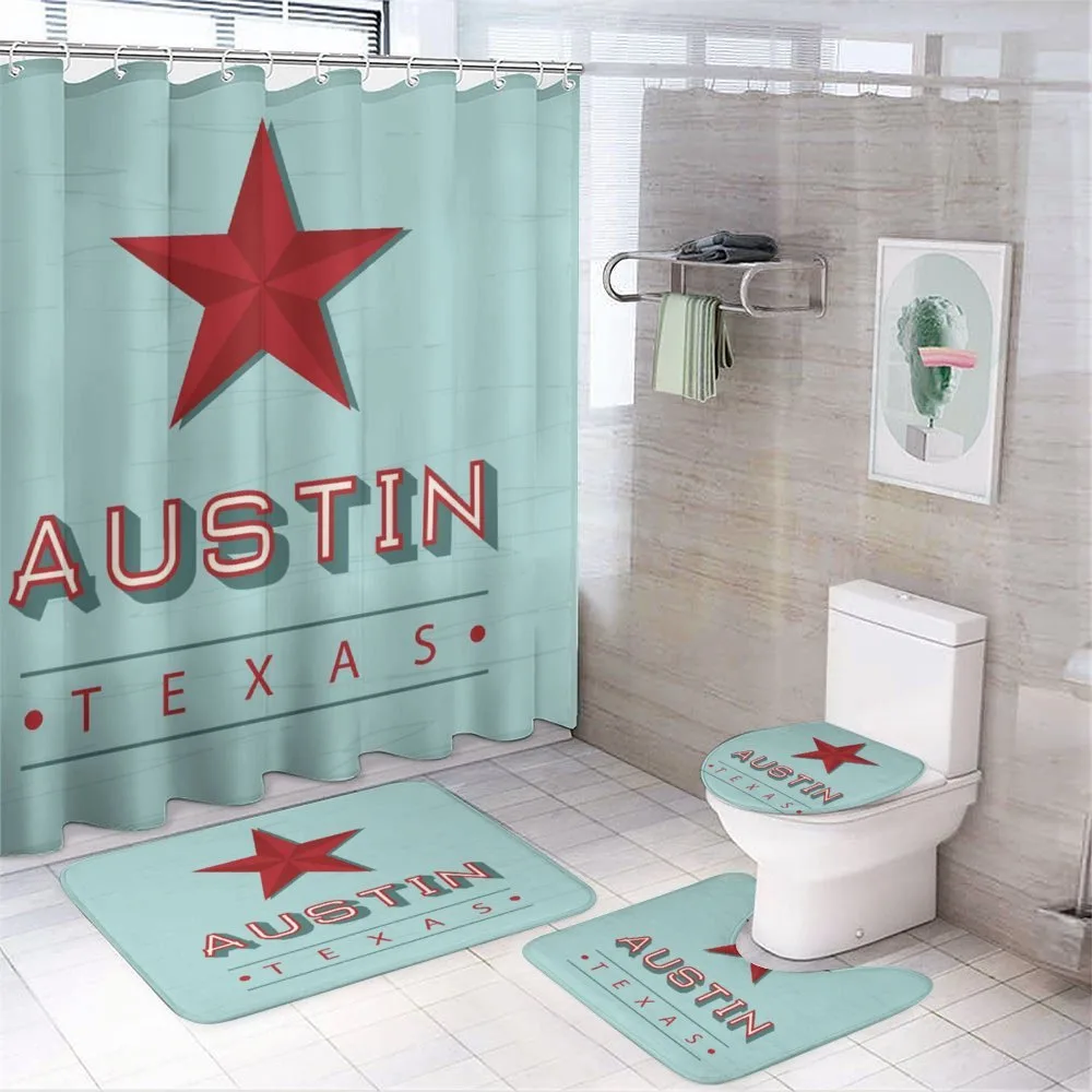 Texas Wording and a Star — 4-Piece Bathroom Set preview