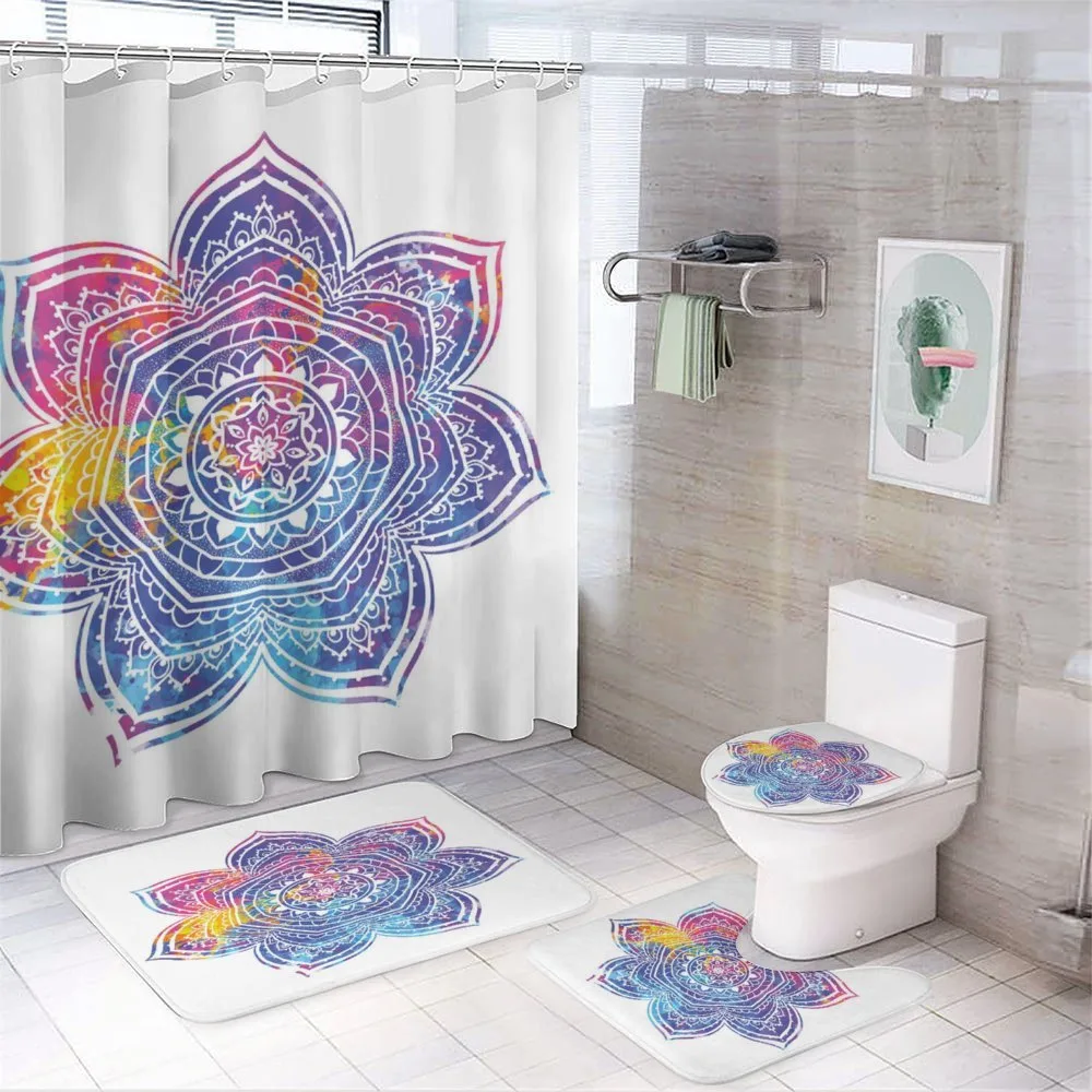 Vivid Colored Lotus — 4-Piece Bathroom Set preview