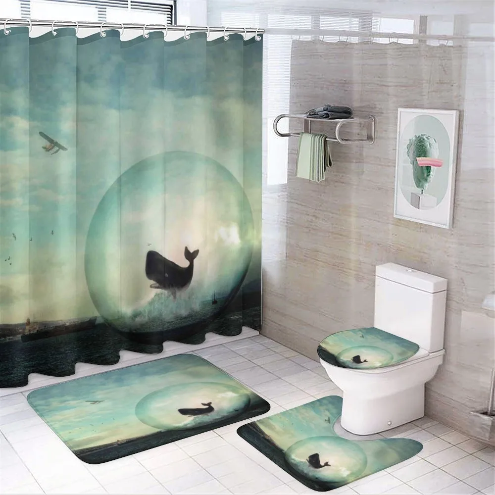 Whales and Pollution — 4-Piece Bathroom Set preview