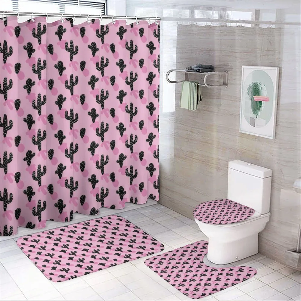 Cartoon Style Mexican Flora — 4-Piece Bathroom Set preview