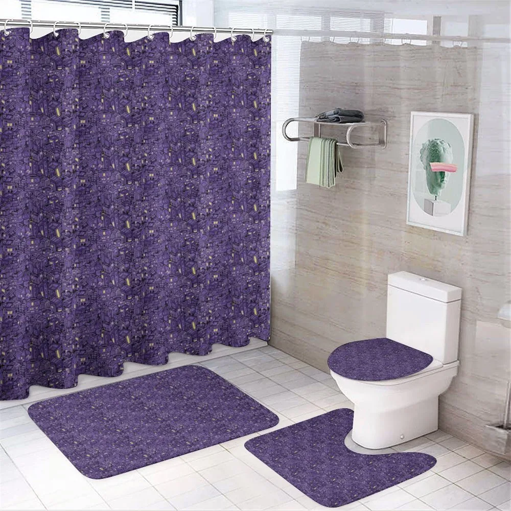 Cityscape Image at Night — 4-Piece Bathroom Set preview