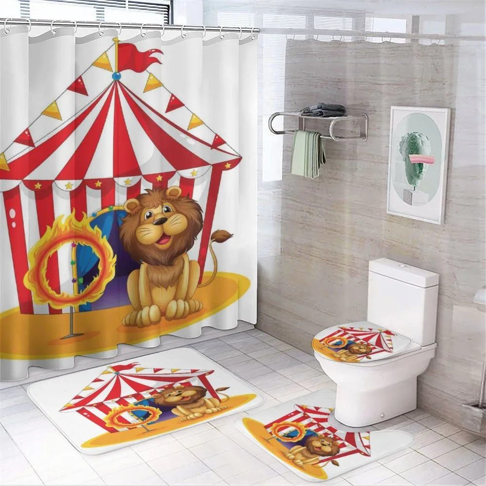 Fire Hoop Circus Tent — 4-Piece Bathroom Set preview