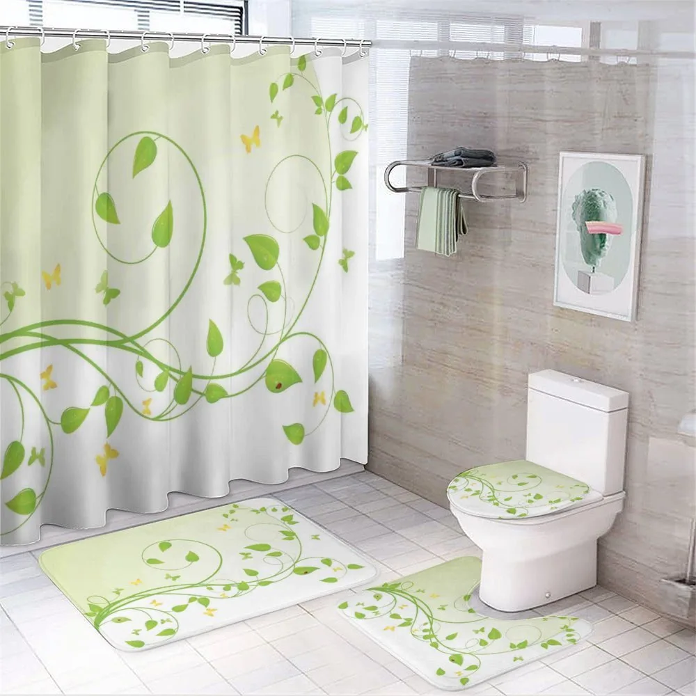 Flourishing Sapling Leaves 4-Piece Bathroom Set product video