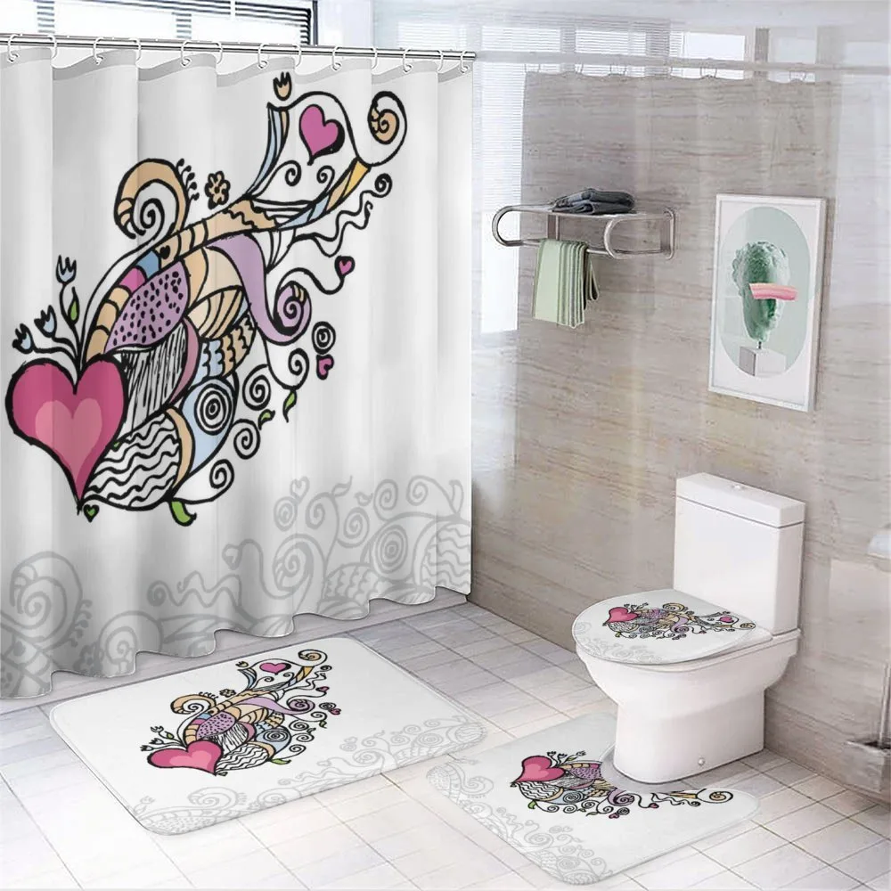 Flying Heart Waving Love — 4-Piece Bathroom Set preview