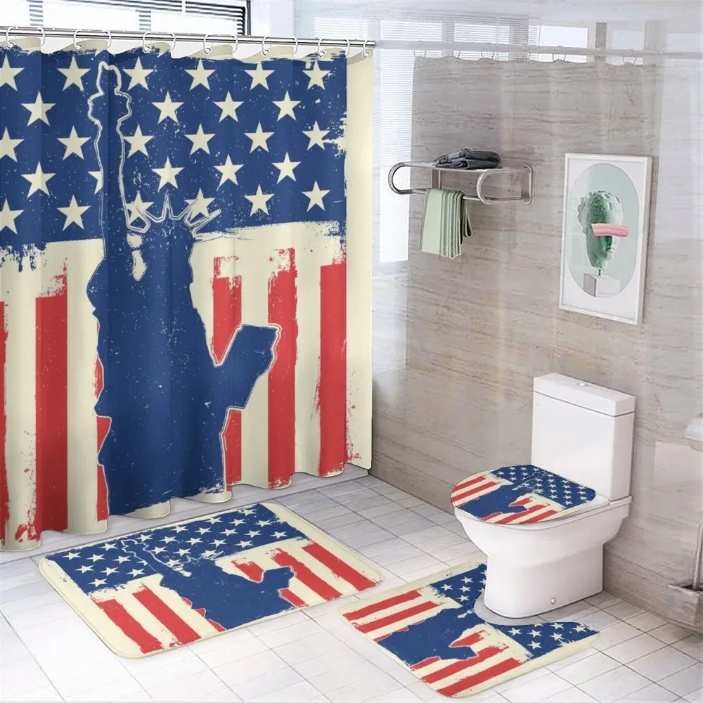 Grunge Flag Design — 4-Piece Bathroom Set preview