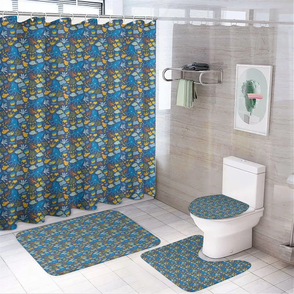 Octopus Fish Corals — 4-Piece Bathroom Set preview